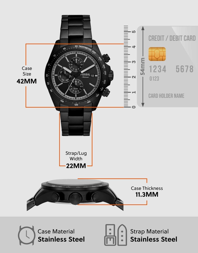 Fossil - Autocross Black Chronograph Watch