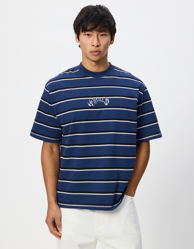 Thrills - Stagger Big Stripe Oversize Box Crop Tee