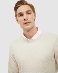 Politix - Lightweight Zig Zag Crew Neck Knit