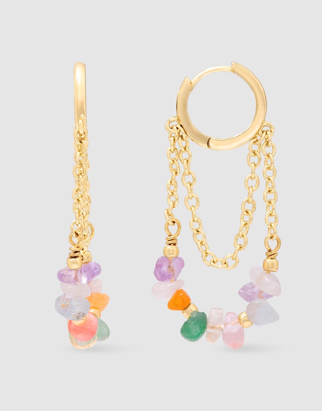 Wanderlust + Co - Kaleidoscope Beaded Gold Hoop Earrings