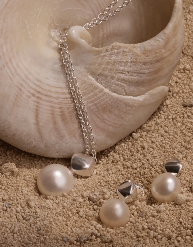 Najo - Mirage Silver Pearl Earring