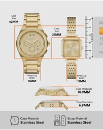 Armani Exchange - Gold Tone Chronograph Watch