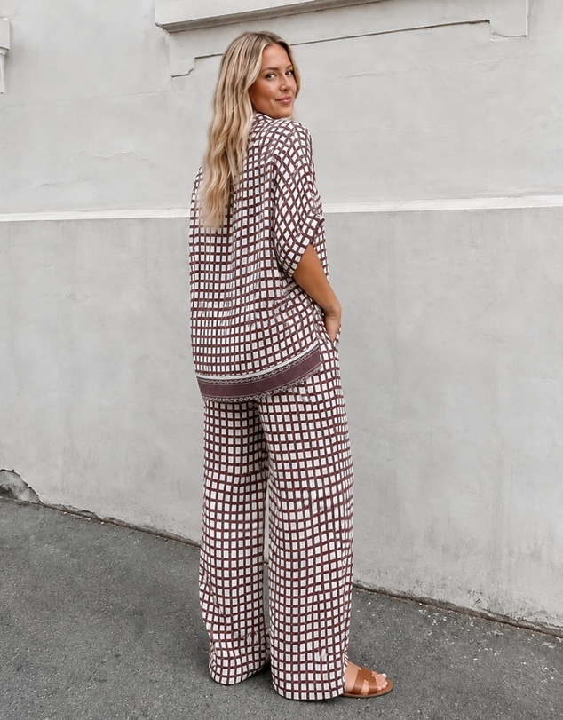 Esther & Co - Nyah Pants - Cocoa Check