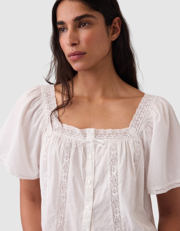 GAP - SS Lace Femme Square Neck Top
