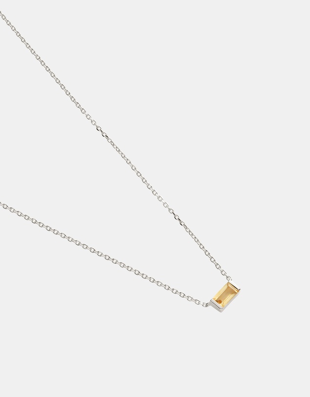 Kirstin Ash - Baguette Birthstone Necklace November Citrine