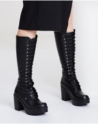ROC Boots Australia - Lash Leather Platform Boots
