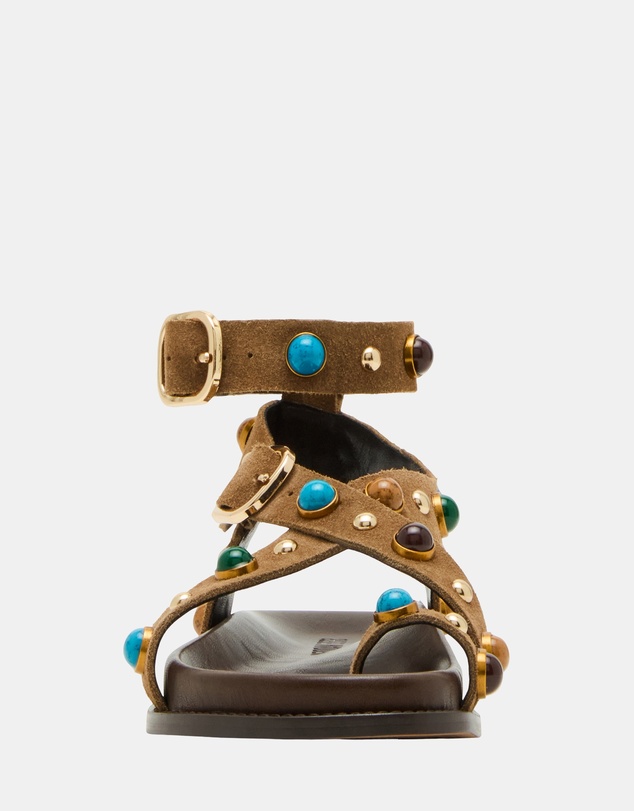 Steve Madden - Linear Taupe Suede Sandals