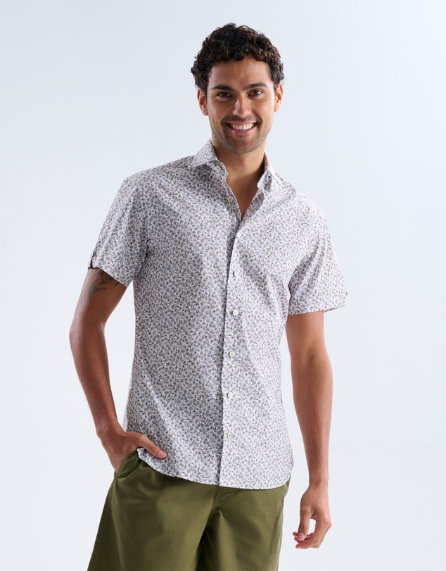 3 Wise Men - 3 Wise Men Coastal Print Short Sleeve Shirt