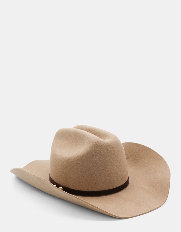 Morgan & Taylor - Marlowe Wool Cowboy Fedora in Beige