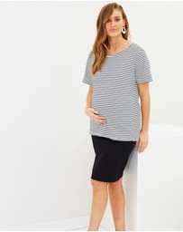 Angel Maternity - Maternity Straight Cut Ponti Work Skirt