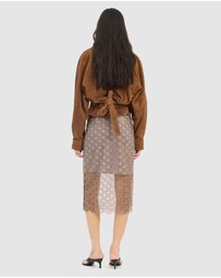 ROTATE - Suede Bomber Jacket