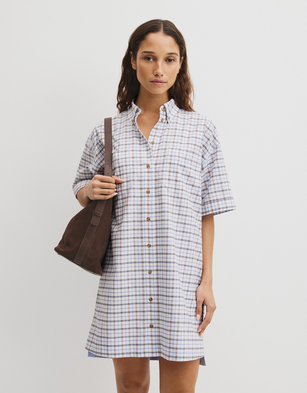 Country Road - Short Sleeve Oxford Shirt Dress