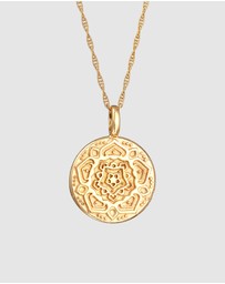 Elli Jewelry - Necklace Mandala Pendant Round 925 Sterling Silver Gold Plated