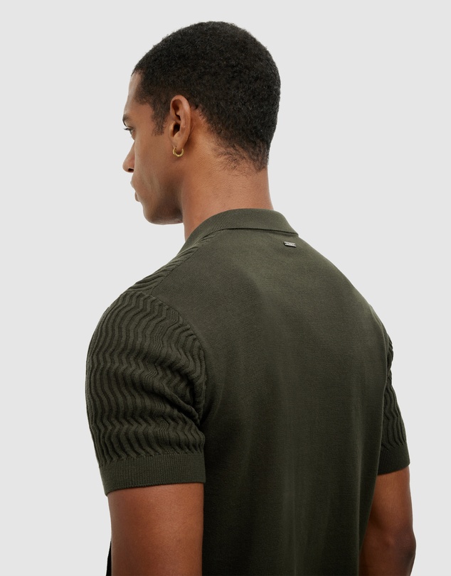 Politix - Wave Knit Button Down Short Sleeve Shirt