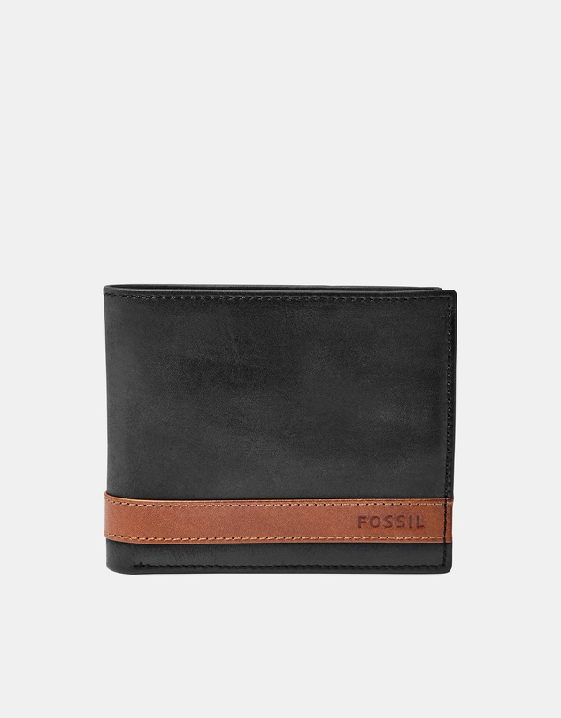Fossil - Quinn Black Large Coin Pocket Bifold Wallet