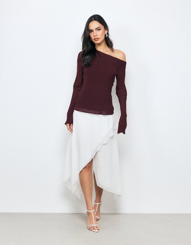 AERE - Off Shoulder Georgette Top