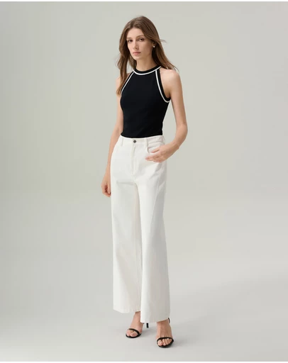 IDA+S - Eleanor White Wide Leg Jeans