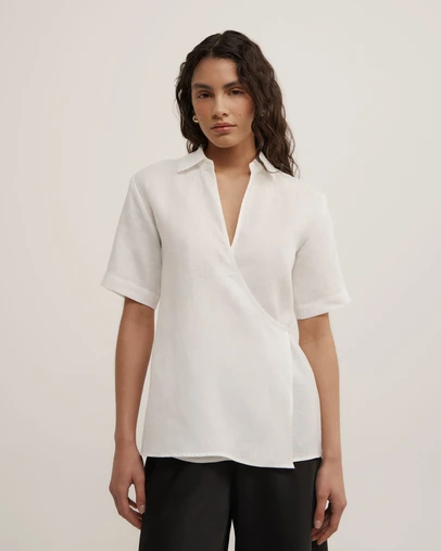 Witchery - Wrap Linen Short Sleeve Shirt