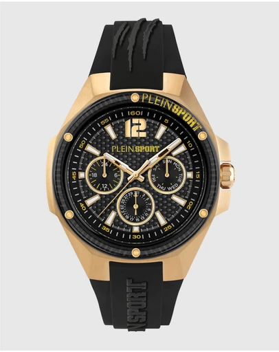 Plein Sport - TIGERMASTER PRO Black Multifunction Dial and Silicone Strap