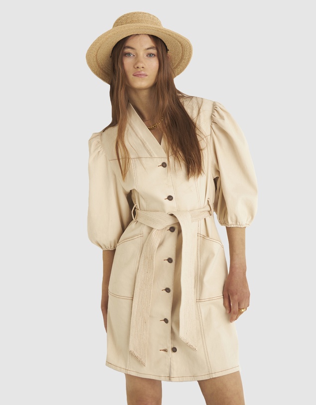 Zerafima - Holly Button Denim Dress