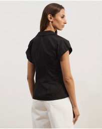 Atmos&Here - Marcy Pin Tuck Short Sleeve Shirt