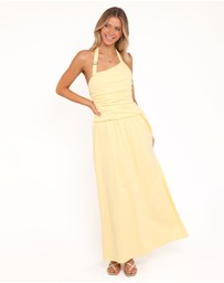 Petal & Pup - Emalia Halter Maxi Dress - Pale Yellow