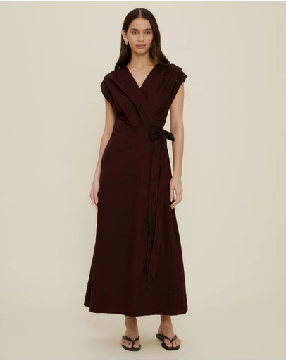 The Fated - Tuck Bodice Sleeveless Midi Dress