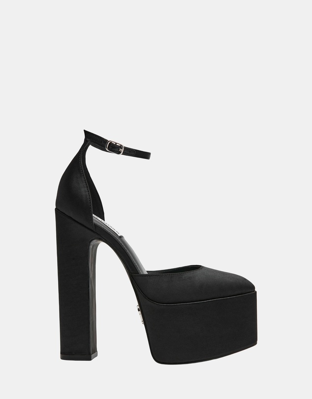 Steve Madden - Selestine Black Satin Heels