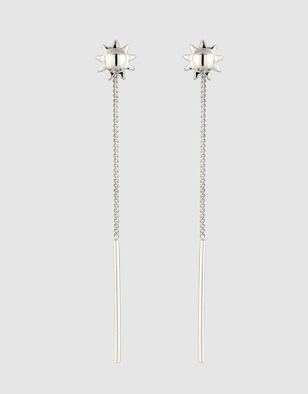 Elli Jewelry - Starburst Threader Bar Earrings in 925 Silver