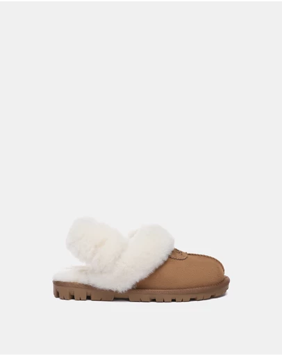 EVERAU - Australian Shepherd Ugg Waffle Fluffy Double Faced Sheepskin Upper House Shoes