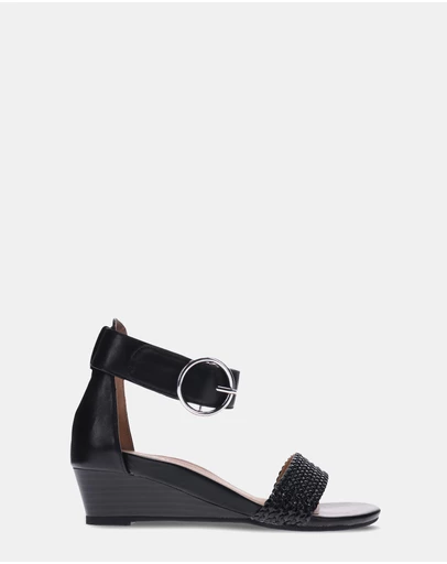 Mia Vita - Nasia Wedge Sandal - Black