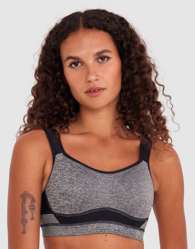 Bras N Things - Cool It Contour Underwire Sports Bra - Grey/Black
