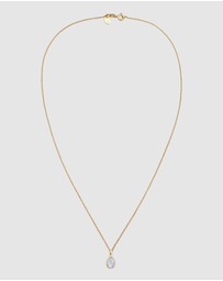 Elli Jewelry - Necklace Drop Pendant Elegant with Moonstone in 925 Sterling Silver Gold Plated
