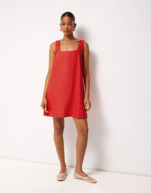 AERE - Ivy Linen Trapeze Mini Dress