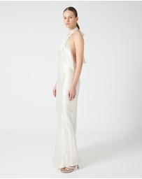Third Form - Crush Wrap Neck Floor Length