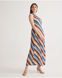 Oxford - Capri Striped One Shoulder Dress