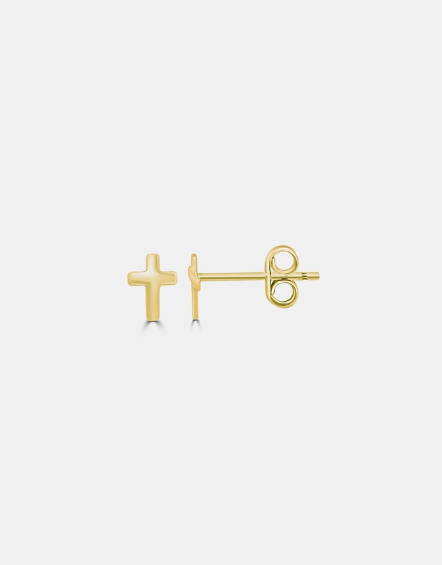 Zoe Olivia - 9K Gold Cross Stud Earrings