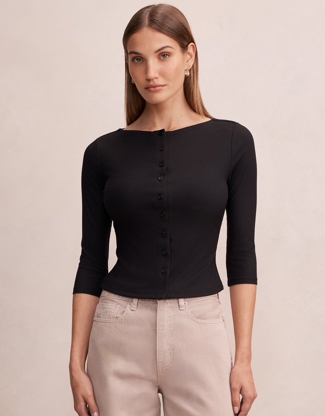 Forever New - Julia Rib 3 & 4 Sleeves Cardigan