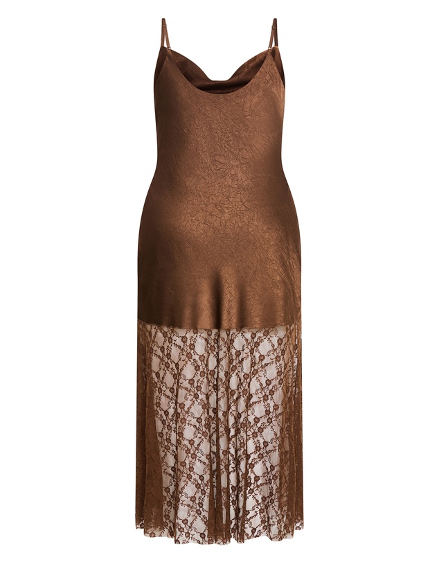 City Chic - Lilly Slip Lace Hem Maxi Dress