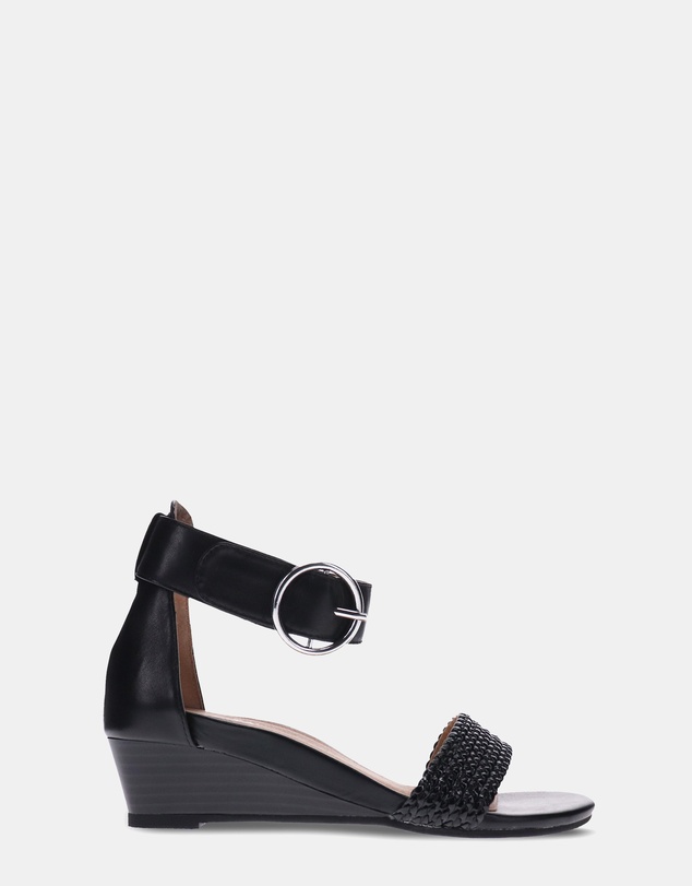 Mia Vita - Nasia Wedge Sandal - Black