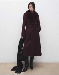 M.N.G - Manteco Wool Coat With Fur Collar