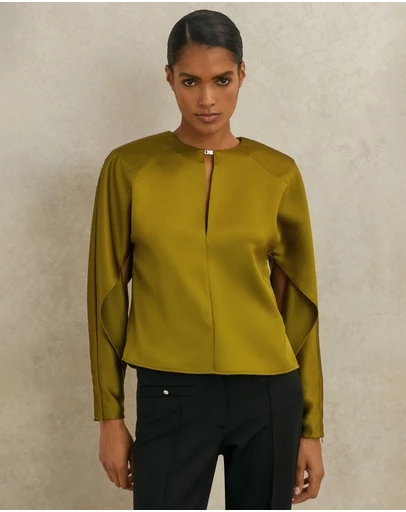 REISS - ATELIER Mina Satin Turn-Lock Top