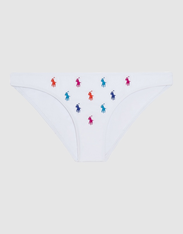 Polo Ralph Lauren - Logo Icons Devin Embroidered Low Rise Hipster Bikini Bottom