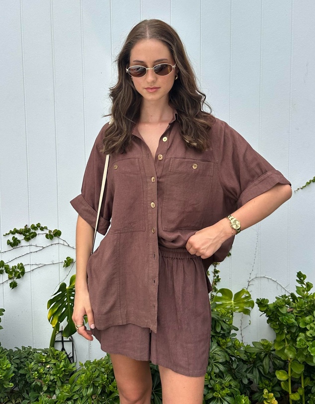 UNE PIECE - Short Sleeve Linen Shirt