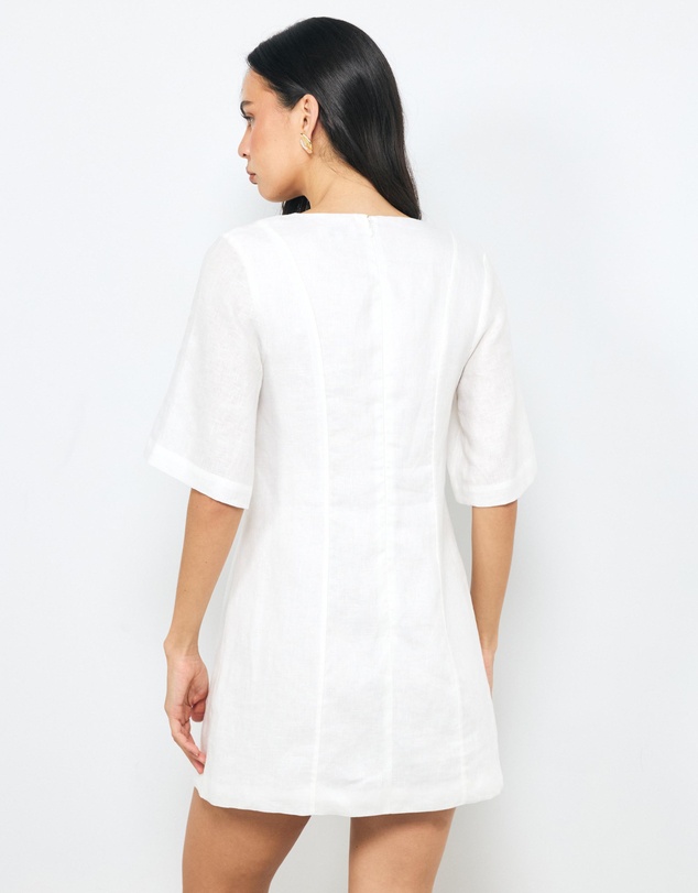 AERE - Atri Seam Detail Linen Mini Dress