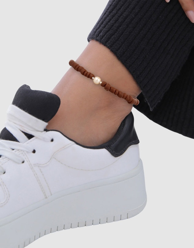 Elli Jewelry - Anklet Pearl 925 Sterling Silver