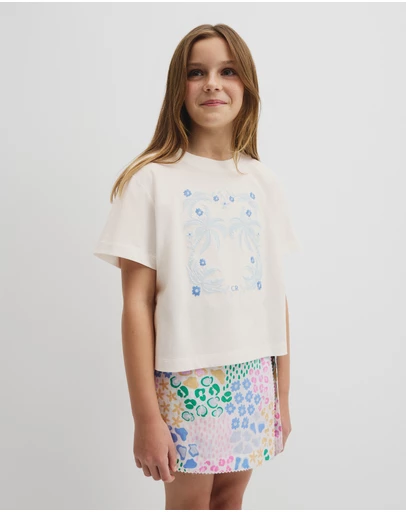 Country Road - Teen Short Sleeve Oversized Print T-shirt