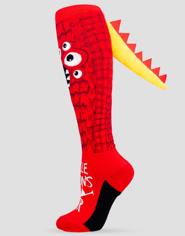 Crazy Skates - Crazy Socks Monster Red Knee-High Socks
