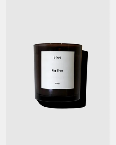 Kirri by Scent Australia Home - Fig Tree Candle 220g + Glass Cloche 220g + Wooden Base