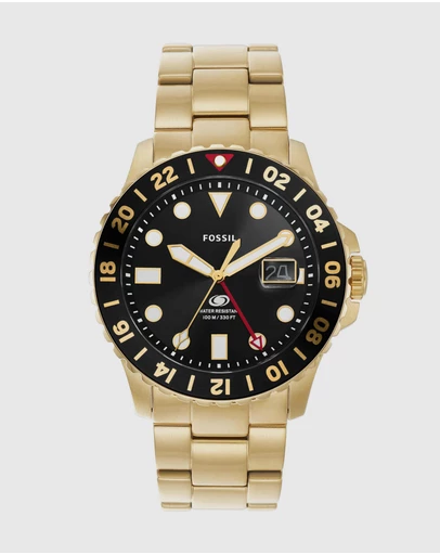 Fossil - Fossil Blue Gold Tone Analogue Watch